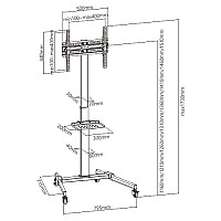 BRATECK FS22H-44TW, Επιδαπέδια Τροχήλατη Βάση για Τηλεοράσεις 32-55, εως 35kg