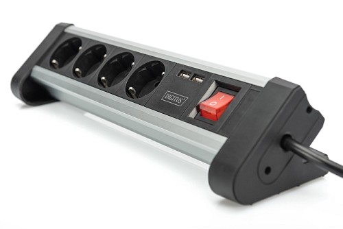 ΠΟΛΥΠΡΙΖΟ DIGITUS 4 ΘΕΣΕΩΝ ΜΕ ΔΙΑΚΟΠΤΗ/2XUSB 5V/2A