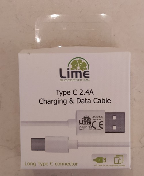 Καλώδιο Type C Long σε USB 2.4A Φόρτισης - Data 1m Λευκό LUC01 Lime