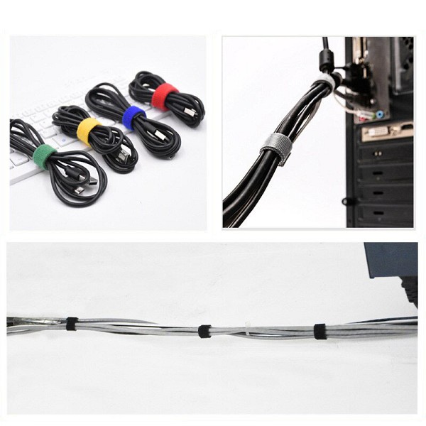 CABLES ORGANIZER VELCRO ROLL 5m RED