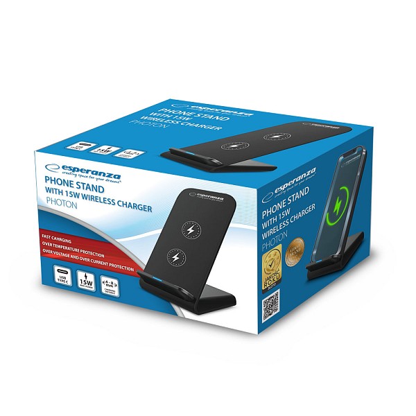 ESPERANZA PHONE STAND WITH WIRELESS CHARGER 15W PHOTON