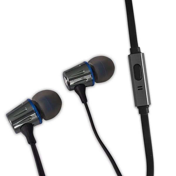 ESPERANZA METAL EARPHONES WITH MICROPHONE EH203 GRAPHITE/BLUE